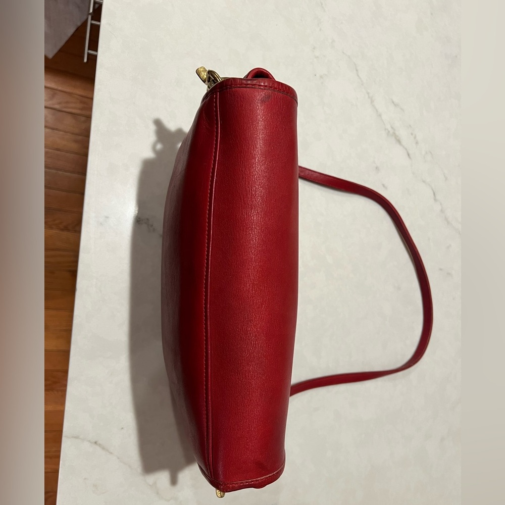 Vintage 1997 Coach Red Leather Convertible Clutch 9635 Bag - Picture 10 of 15